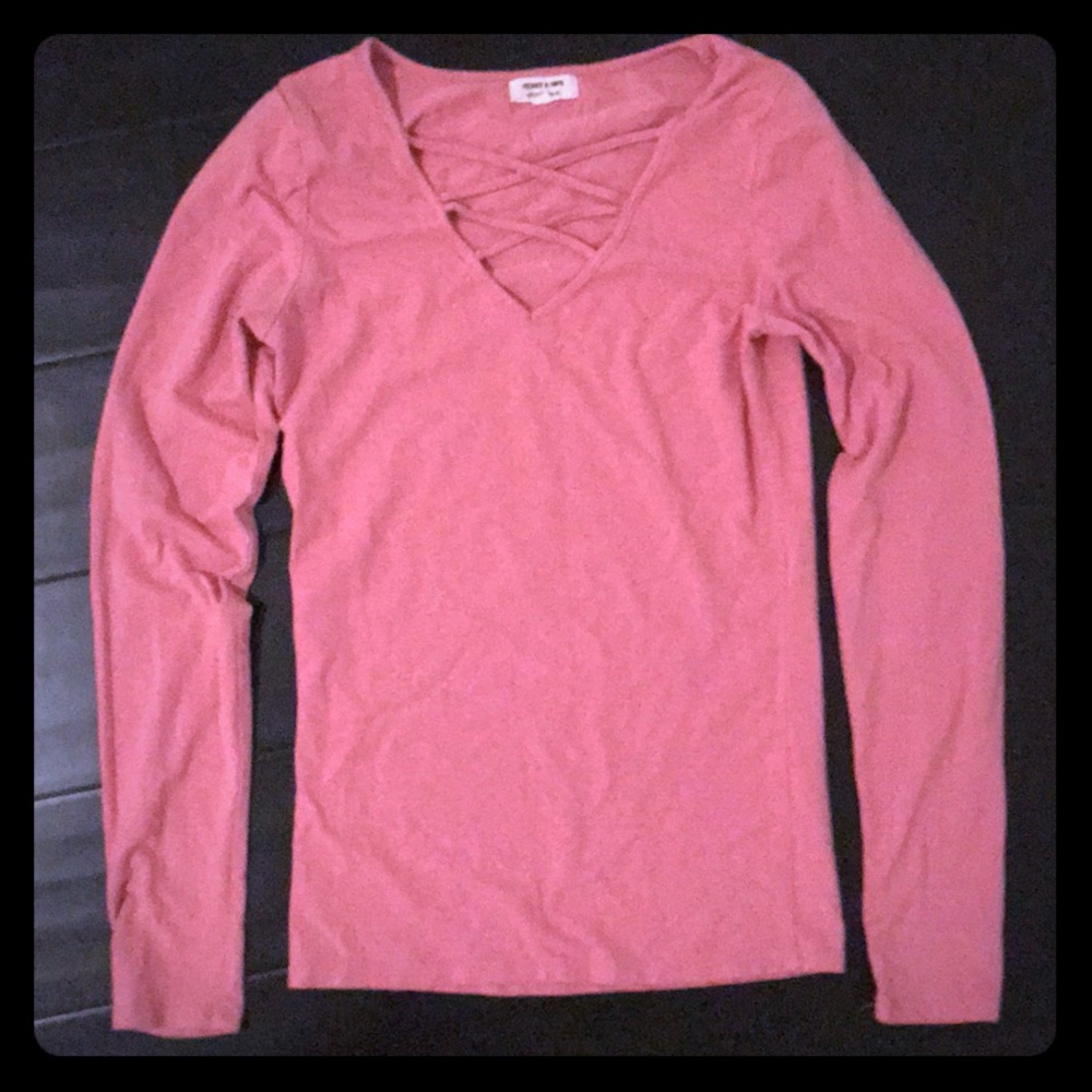 Heart & Hips criss cross long sleeve shirt